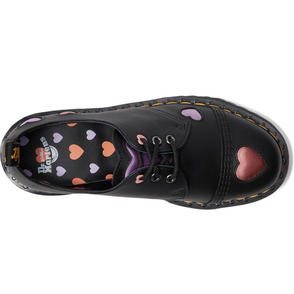 Dr. Martens Womens 1461 Quad Heart Leather Platform Shoe BNIB - Picture 3 of 7